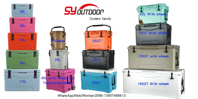 Load image into Gallery viewer, 60L High Quality rotomolded Plastic camping Cooler Box Cute Cooler Box Price Gear Box Cooler
