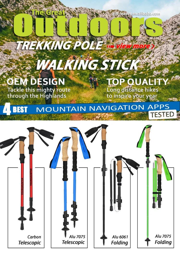 Load image into Gallery viewer, New Outdoor Portable External Locked Snow Baskets Ski Stick 3 Sections Aluminum 7075 Travel Telescopic Lightweight Hiking Poles
