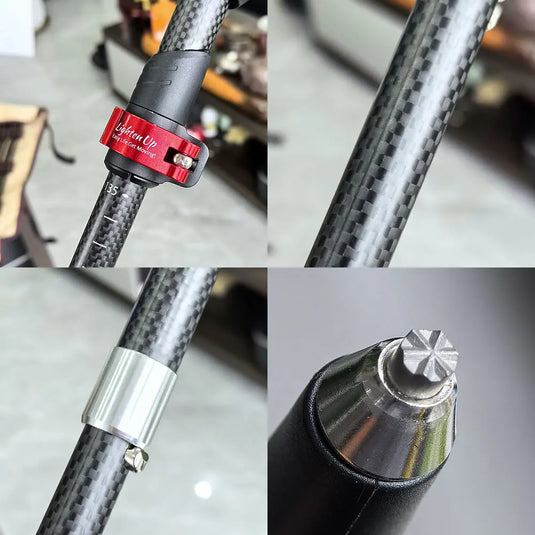 Lighten Up Carbon Fibre Trekking Poles | EVA Cork Adjustable Walking Sticks Ultralight