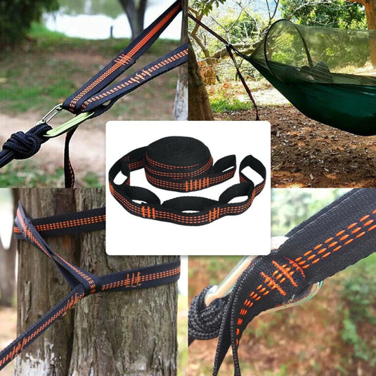 2Pcs Heavy-Duty Hammock Straps – 600lbs Breaking Strength, Adjustable Tree-Friendly Polyester Belts