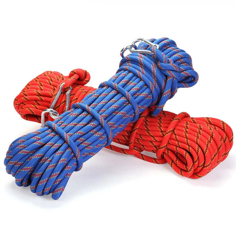 Load image into Gallery viewer, Safety Rope Rock Climbing Rope 10M 10mm Equipment Polyester Red/Bule Static Thick Knit Tree Wall High Performance
