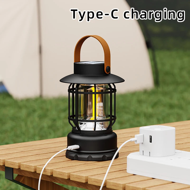 Load image into Gallery viewer, 2-in-1 Solar USB Camping Lantern | Ultra-Bright 360° LED Hanging Light | Portable Tent Hiking Lamp
