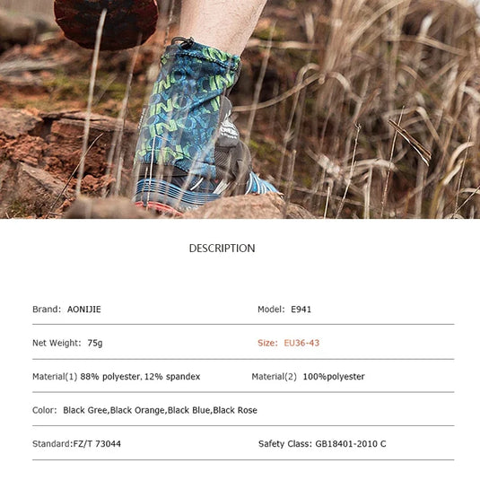 AONIJIE E941 Trail Running Gaiters | Sandproof Shoe Covers for Marathon Hiking