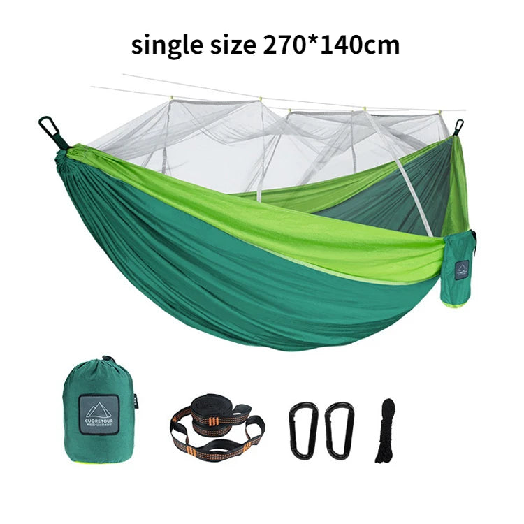 Load image into Gallery viewer, Leaftour Portable Hammock with Mosquito Net – Single &amp; Double Sizes for Travel and Outdoor Camping
