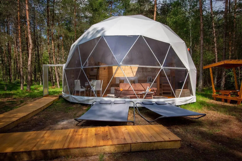 Load image into Gallery viewer, Geodesic Dome Manor greenhouse Tent Leisure Resort Vacation Outdoor Glamping Round Tent Transparent Starry Sky Luxury Hotel Dome
