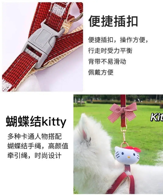 Sanrio Hello Kitty Kuromi My melody pet leash anime dog leash kawaii anti-loosening leash cat cute pet carrier gift wholesale