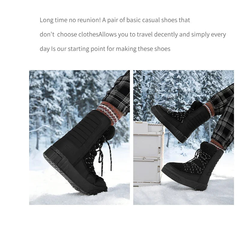 Load image into Gallery viewer, XIANG GUAN Outdoor Cold Resistant Hiking shoesTrainers Winter Women Snow Boots waterproof Mountain shoes Camping Casual sneakers
