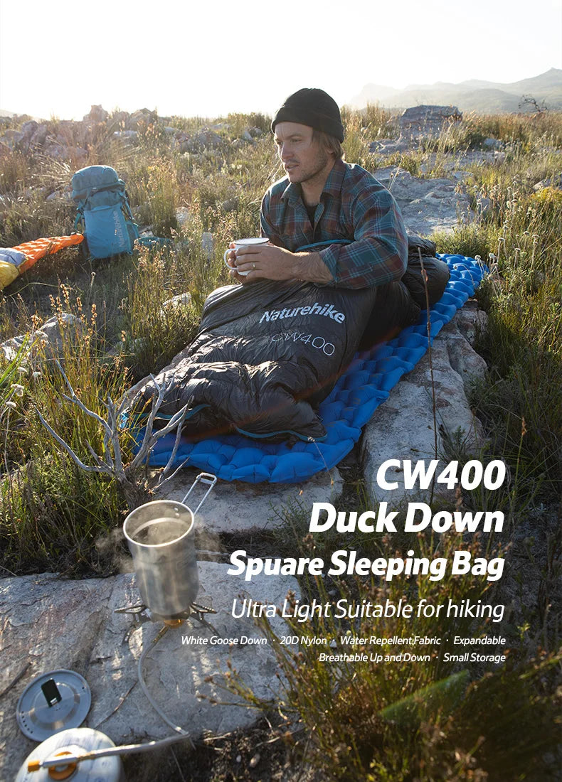 Load image into Gallery viewer, Naturehike CW400 Sleeping Bag Lightweight Duck Down Winter Thickened Warm Ultralight Outdoor Hiking Camping Travel Equipment
