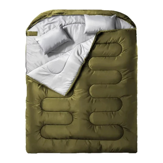 Detachable Double Sleeping Bag | Thickened Waterproof | Converts to Two Singles