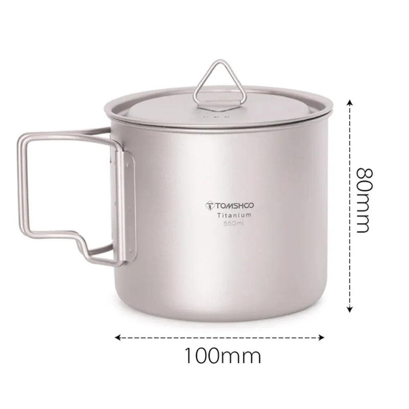 Load image into Gallery viewer, Titanium Camping Cup Mug Set | 450ml &amp; 750ml Ultralight Outdoor Cup | Foldable Handle Camp Mug
