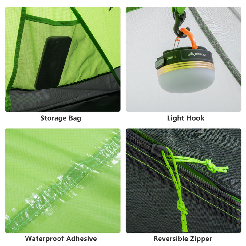 Load image into Gallery viewer, BISINNA 2-Person Ultralight Trekking Tent – Lightweight, Waterproof, and Trail-Ready
