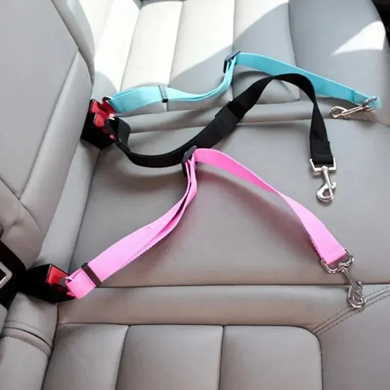 Load image into Gallery viewer, Solid Color Two-in-one Pet Car Seat Belt Nylon Lead Leash Backseat Safety Belt Adjustable Dogs Harness Collar Pet Accessories
