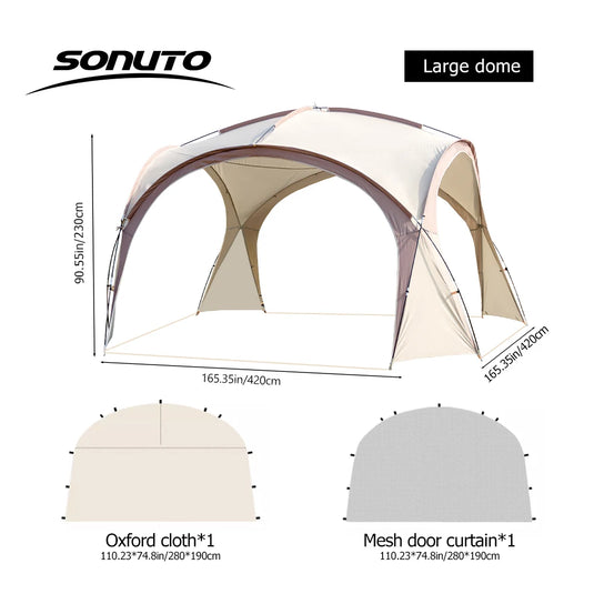 Sonuto Dome Canopy Large Tent – All-Season Sun Shelter with Rainproof Pavilion Design