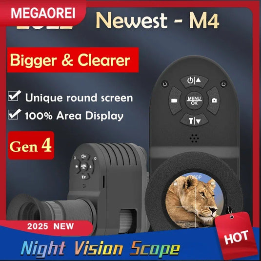 Megaorei 4 Night Hunting Scope 1080P Hunting Camera Portable Add On Integrated Attachment Spotting Scope Built-in 850nm IR Torch