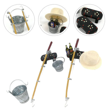 Mini Cast Toy Fishing Rod Set – 9-Piece Miniature Fishing Tackle for Kids & Dollhouses
