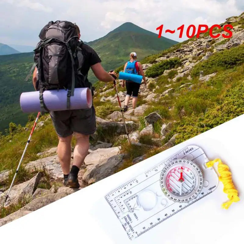 Load image into Gallery viewer, 1~10PCS Drawing Scale Compass Navigation Map Reading Ruler Outdoor Camping Hiking Pointing Guide Portable Handheld Compass
