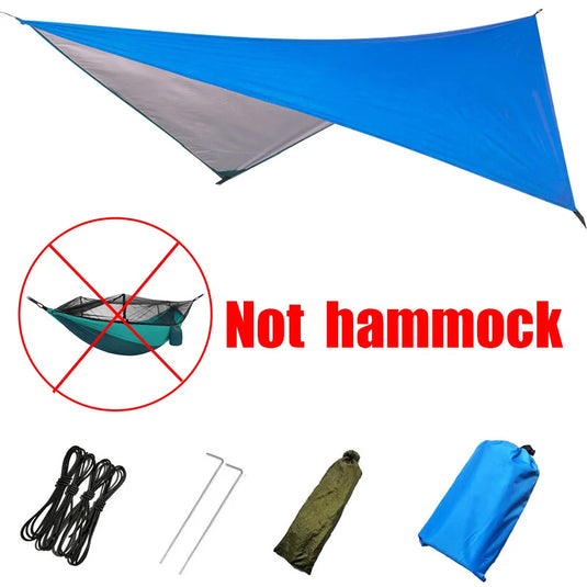 Double Camping Hammock with Mosquito Net & Rain Fly – 260x140cm Lightweight Parachute Hammock for Travel & Hiking