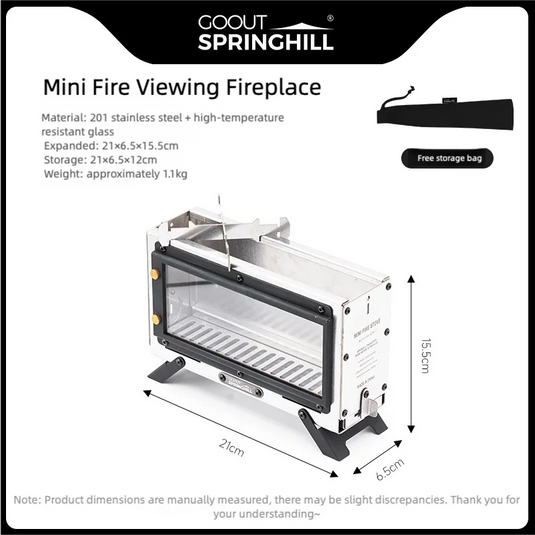 Goout Springhill Mini Fire Pit | Outdoor Camping Firewood Stove Compact Portable Folding Tabletop