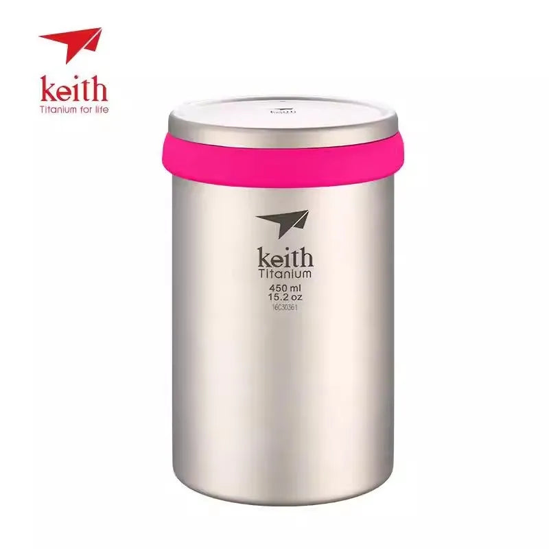 Load image into Gallery viewer, Titanium Double Wall Mug with Tea Infuser | 450ml Camping Tea Coffee Maker | Titanium Strainer Cup
