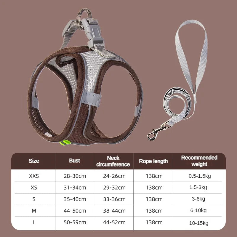 Load image into Gallery viewer, Adjustable Harness Set Soft, Reflective Control for Small Dogs &amp; Cats
