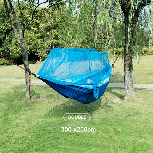 Leaftour Portable Hammock with Mosquito Net – Single & Double Sizes for Travel and Outdoor Camping