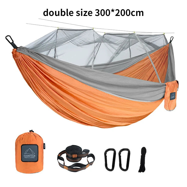 Load image into Gallery viewer, Leaftour Portable Hammock with Mosquito Net – Single &amp; Double Sizes for Travel and Outdoor Camping
