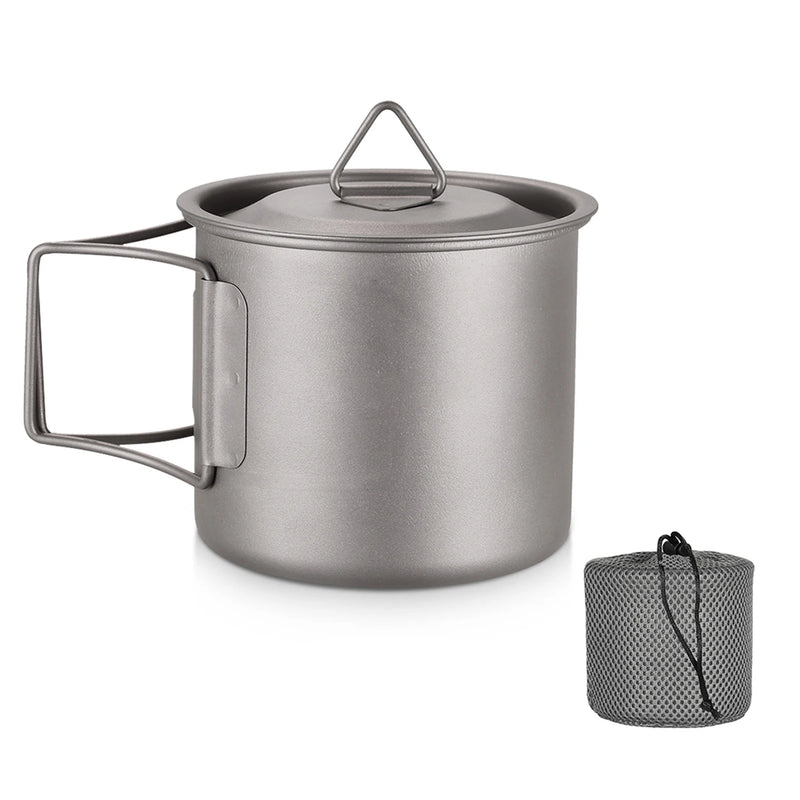 Load image into Gallery viewer, Ultralight Titanium Camp Mug | 300ml–750ml Foldable Handle Cup | Outdoor Camping Picnic Drinkware
