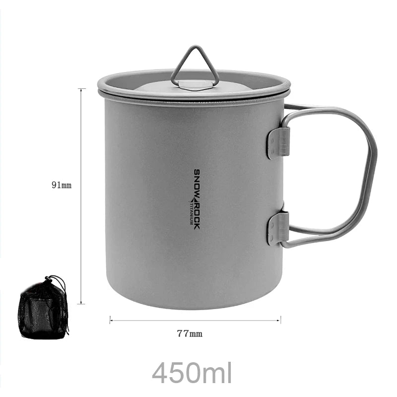 Load image into Gallery viewer, Camping Mug Titanium Cup | 450ml Tourist Tableware Picnic Utensils Outdoor Kitchen

