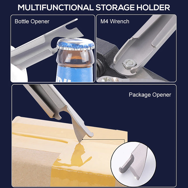 Load image into Gallery viewer, Titanium 4-in-1 Camping Cutlery Set with Multitool Storage Holder | Lightweight Outdoor Flatware
