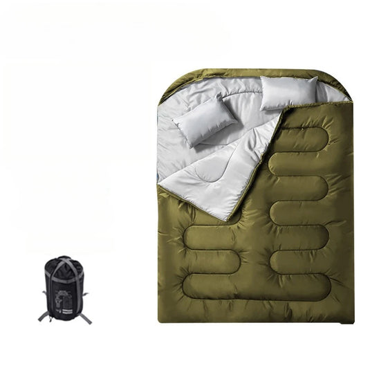 Detachable Double Sleeping Bag | Thickened Waterproof | Converts to Two Singles