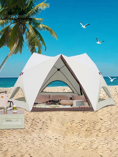 Lohascamping One-Touch Pop-Up Beach Tent – Quick Setup Hexagonal Shelter for Sun & Rain Protection