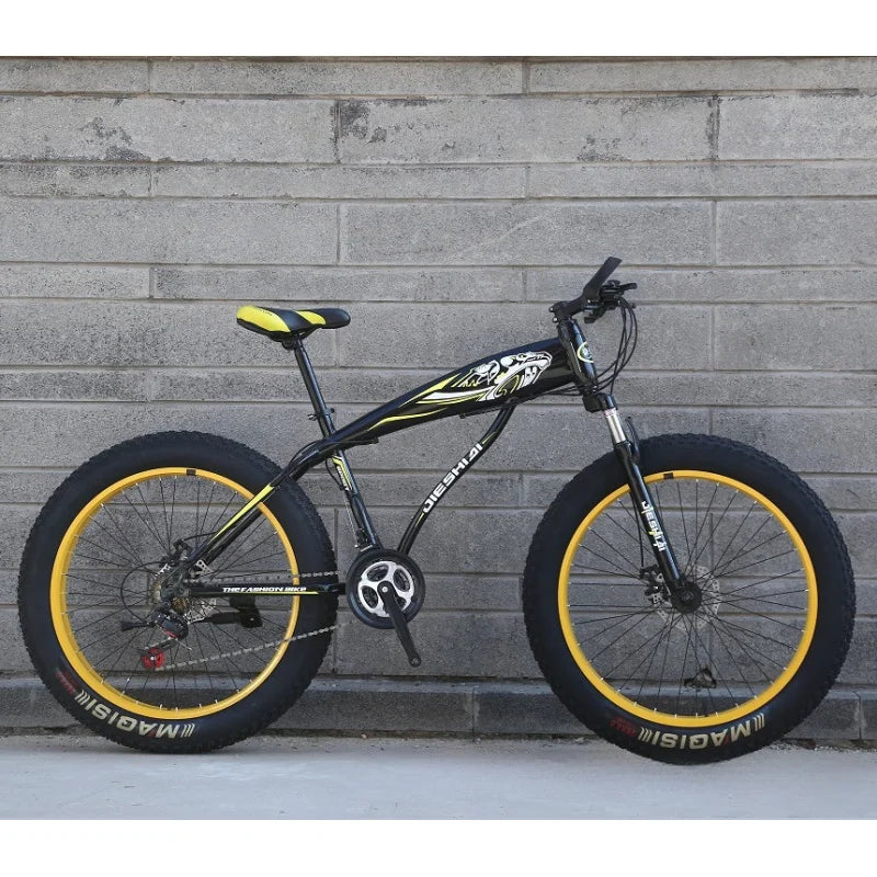 Load image into Gallery viewer, 26&quot;/24&quot; Off-Road Bull Wheel Mountain Bike – Double Disc Brake, Variable Speed, Carbon Steel Frame for Men &amp; Women
