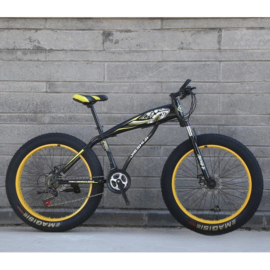 26"/24" Off-Road Bull Wheel Mountain Bike – Double Disc Brake, Variable Speed, Carbon Steel Frame for Men & Women