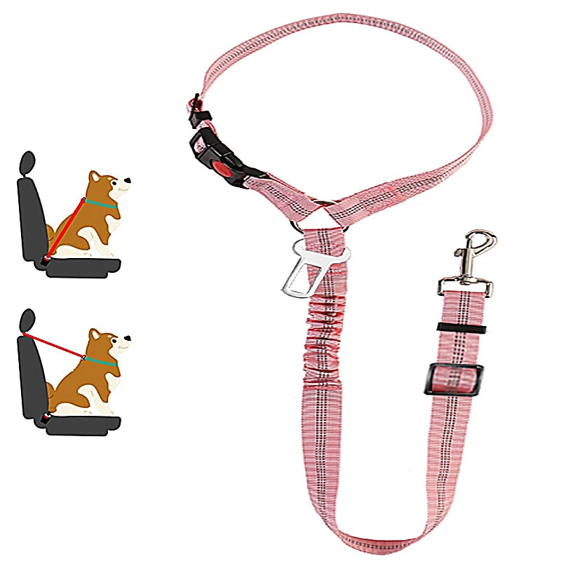 Load image into Gallery viewer, 2-in-1 Reflective Pet Harness &amp; Car Seat Belt Shock-Absorbing Travel Leash for Dogs and Cats
