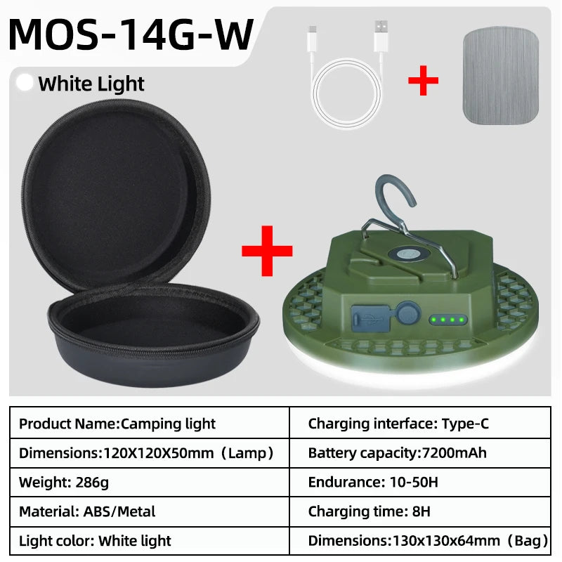 Load image into Gallery viewer, 30W LED Camping Lantern 7200mAh | Rechargeable Portable Tent Light | High-Power Outdoor Lamp
