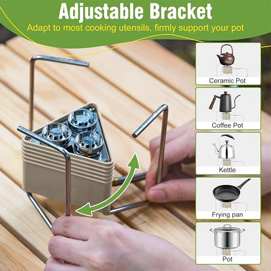 8000W Three Head Camping Gas Stove | Ultralight Folding Burner | Outdoor Cooking Hiking Picnic