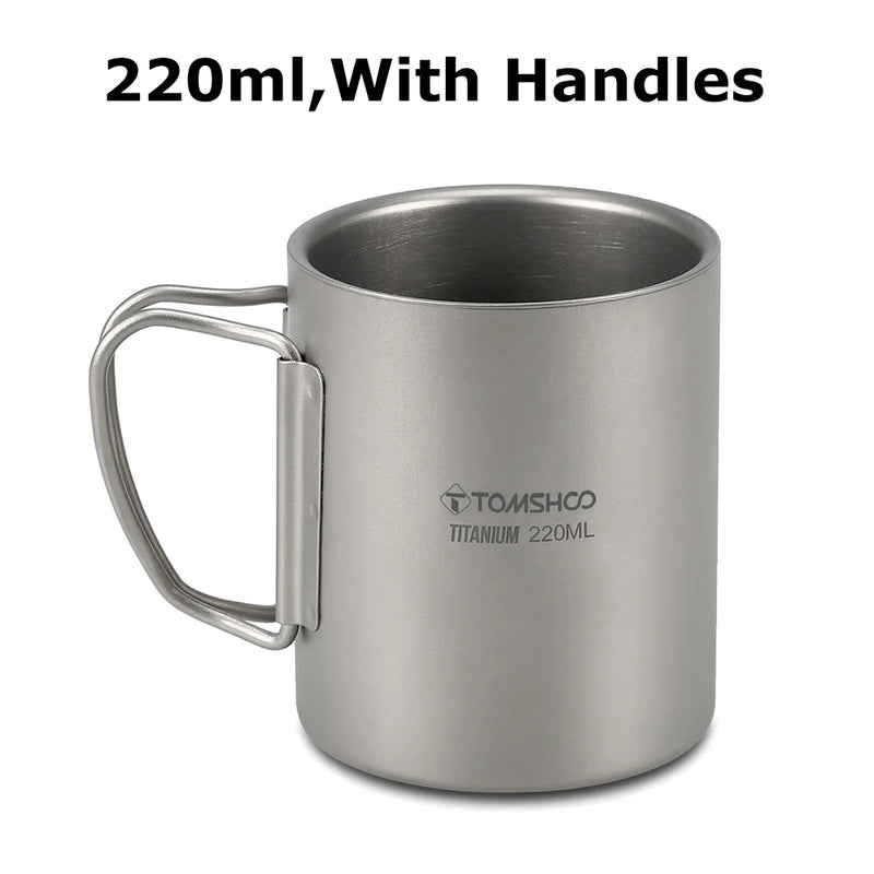Load image into Gallery viewer, Double Wall Titanium Camp Cup | 220ml–600ml Insulated Coffee Tea Mug | Outdoor Hiking Backpacking
