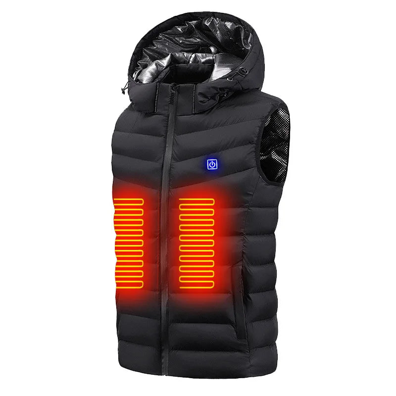 Load image into Gallery viewer, 5 Ereas Heated Vest Hooded vest Heating Vest Thermal Clothing  Men Women Usb Heated Jacket Hunting Winter Fashion Heat Jacket
