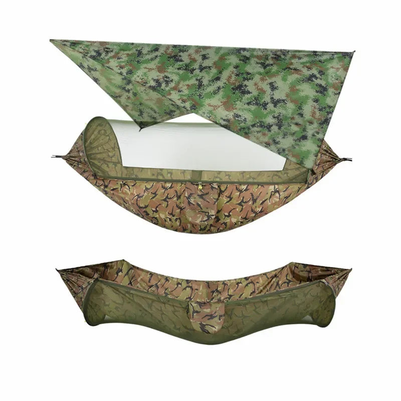 Load image into Gallery viewer, Camping Hammock with Mosquito Net and Rain Fly – 2-Person Portable Outdoor Hammock for Backpacking, Travel, Survival
