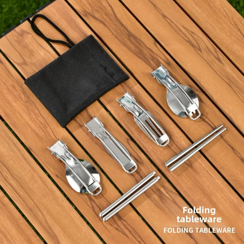Load image into Gallery viewer, 12PCS Adventure Camp Cook Set | Camping Pots and Pans Family Cookset Non-Toxic 304 Stainless Steel
