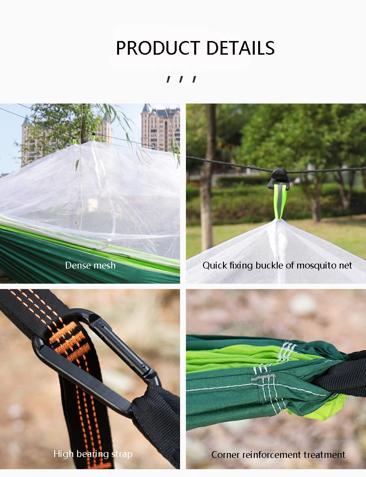 Load image into Gallery viewer, Double Mosquito Net Hammock, Outdoor Camping, Anti-Rollover, Oversized Umbrella Cloth, Anti-Rollover Cloth, 300 × 200cm
