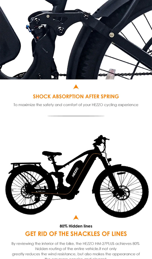 HEZZO Dual Battery Electric Bicycle 52V 1000w BAFANG M620 Mid Drive Ebike 27.5Inch 40Ah LG Mountain Ebike 9 Speed 150km Emtb