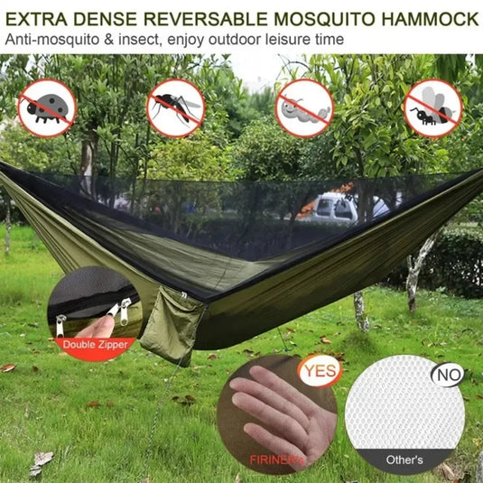 Portable Camping Hammock with Mosquito Net – 250x120cm Lightweight Sleeping Tent