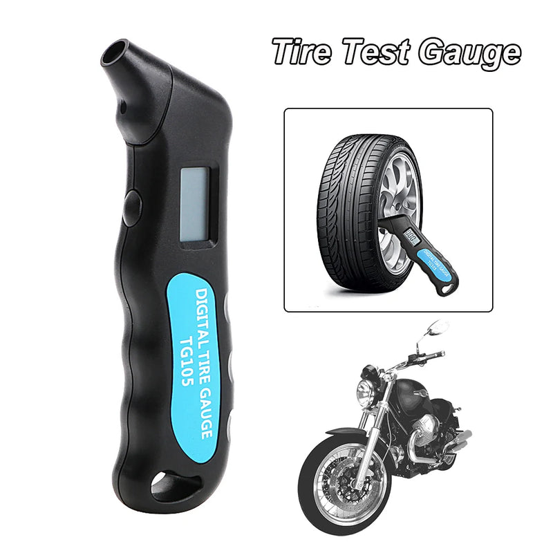 Load image into Gallery viewer, 0-100Psi / 0-7Bar Tyre Pressure Meter Motorcycle Tire Test Gauge Tester TPMS Digital Manometer Bike Car Accessories Universal
