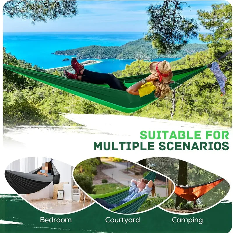 Load image into Gallery viewer, Lightweight Parachute Nylon Camping Hammock – Single-Person Outdoor Gear
