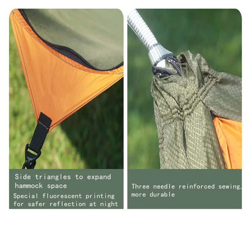 Load image into Gallery viewer, Traveler’s Lightweight Camping Hammock with Mosquito Net – Anti-Rollover, Breathable 70D Nylon, 310x140cm
