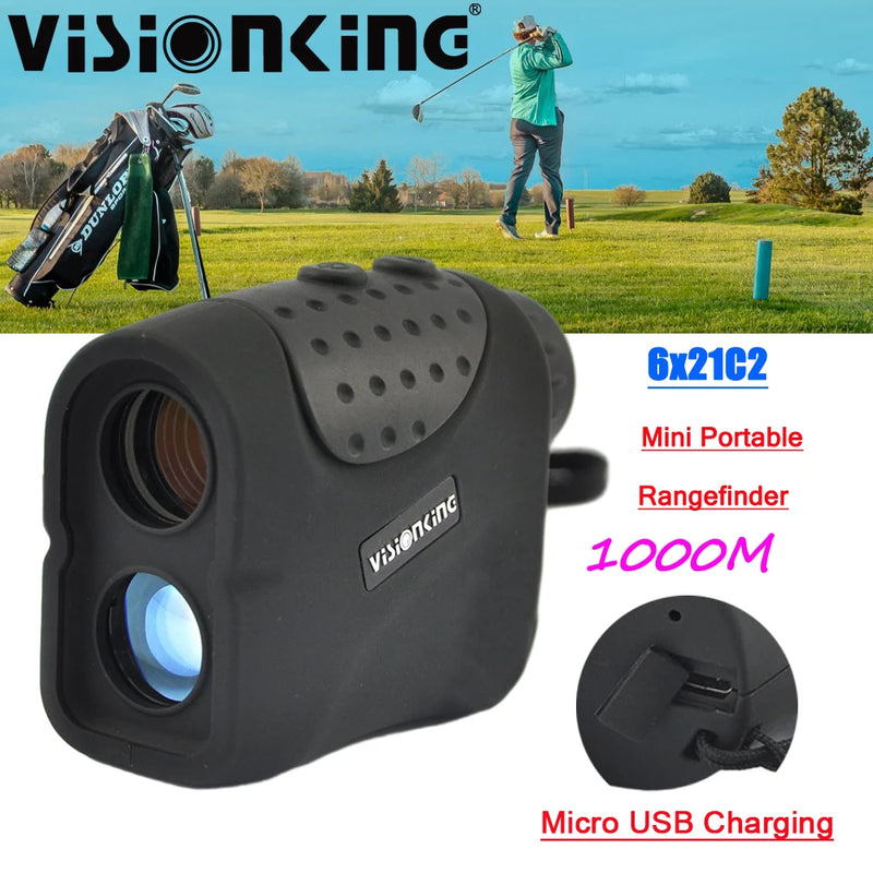 Load image into Gallery viewer, Visionking Portable 6x21 Laser Rangefinder LCD FMC 1000M Metre Distance Outdoor Golf With Flag-Lock Survey Telemeter Telescope
