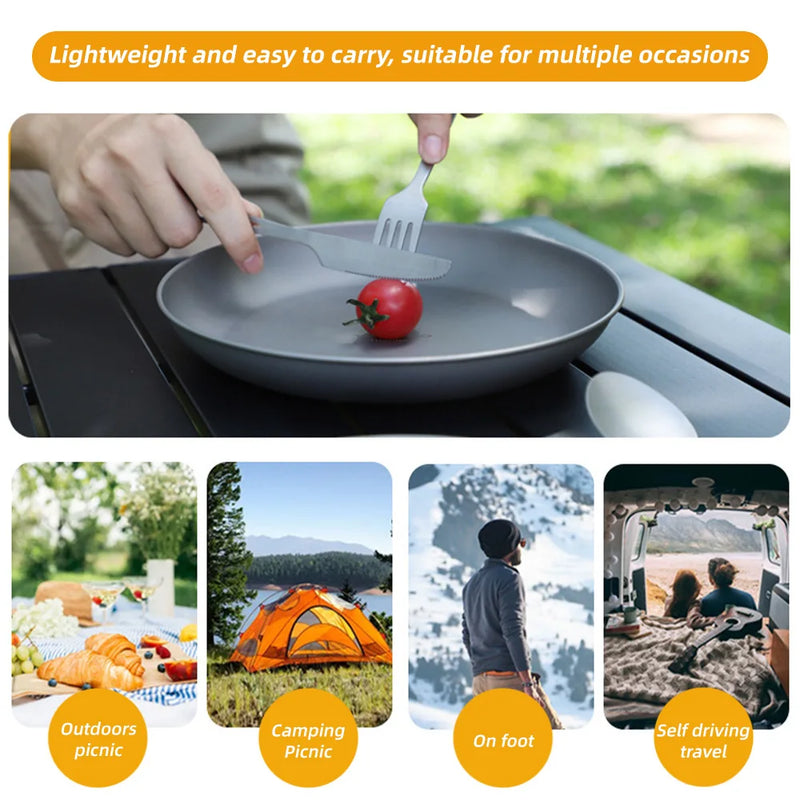 Load image into Gallery viewer, TOMSHOO Titanium Camping Plate | Outdoor Ultralight Portable Tableware Cookware
