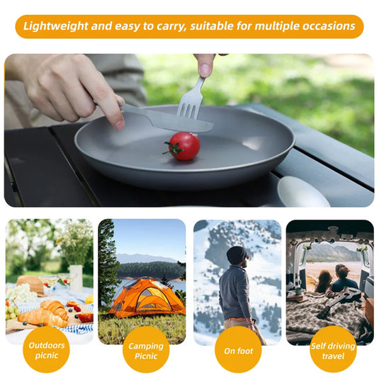 TOMSHOO Titanium Camping Plate | Outdoor Ultralight Portable Tableware Cookware