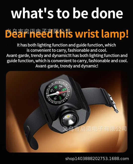 New Outdoor Camping XPG Wrist Light Wildlife Survival Climbing Adventure Compass Watch LED Running Light